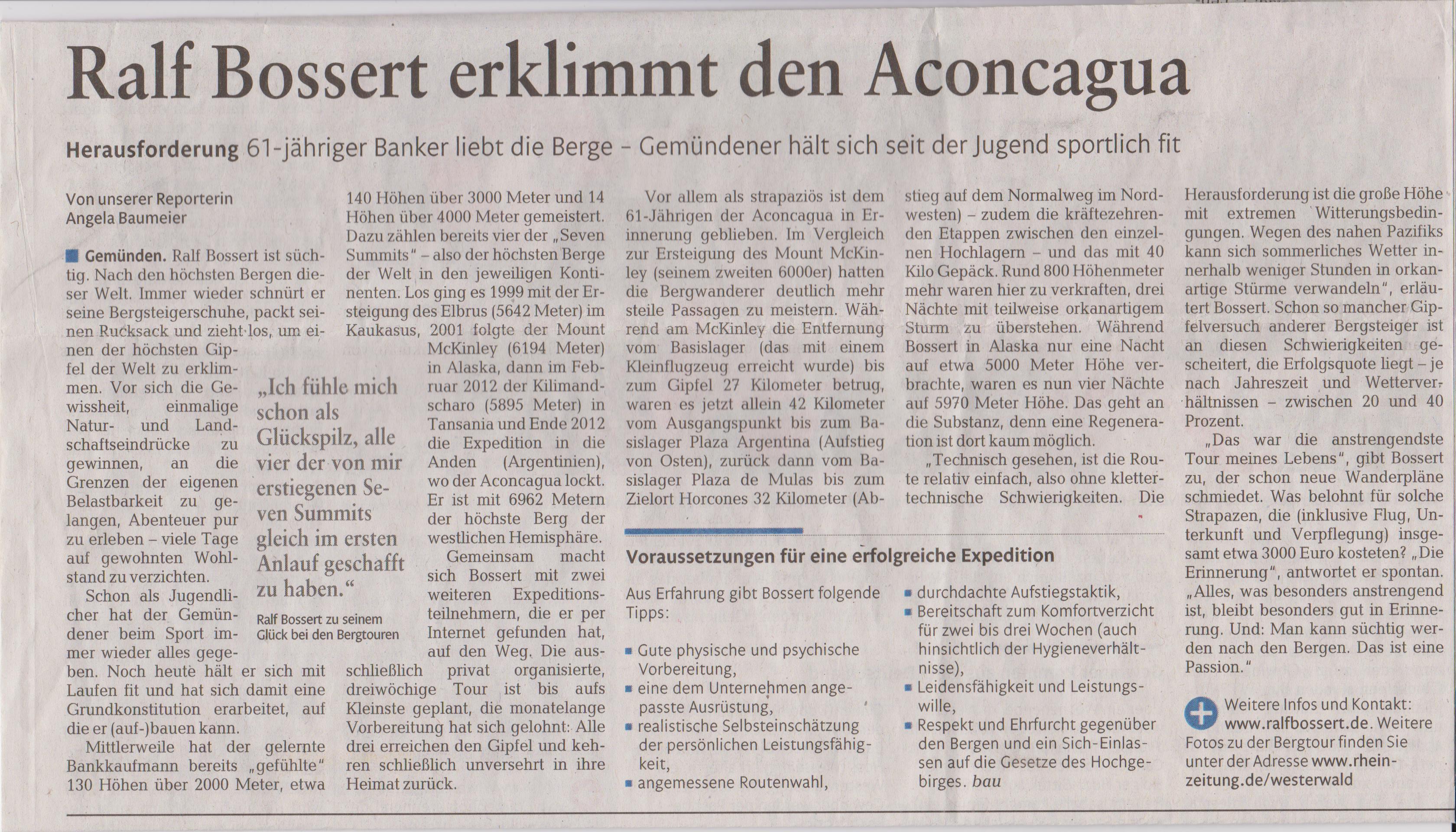 Rhein-Zeitung vom 19.01.2013
