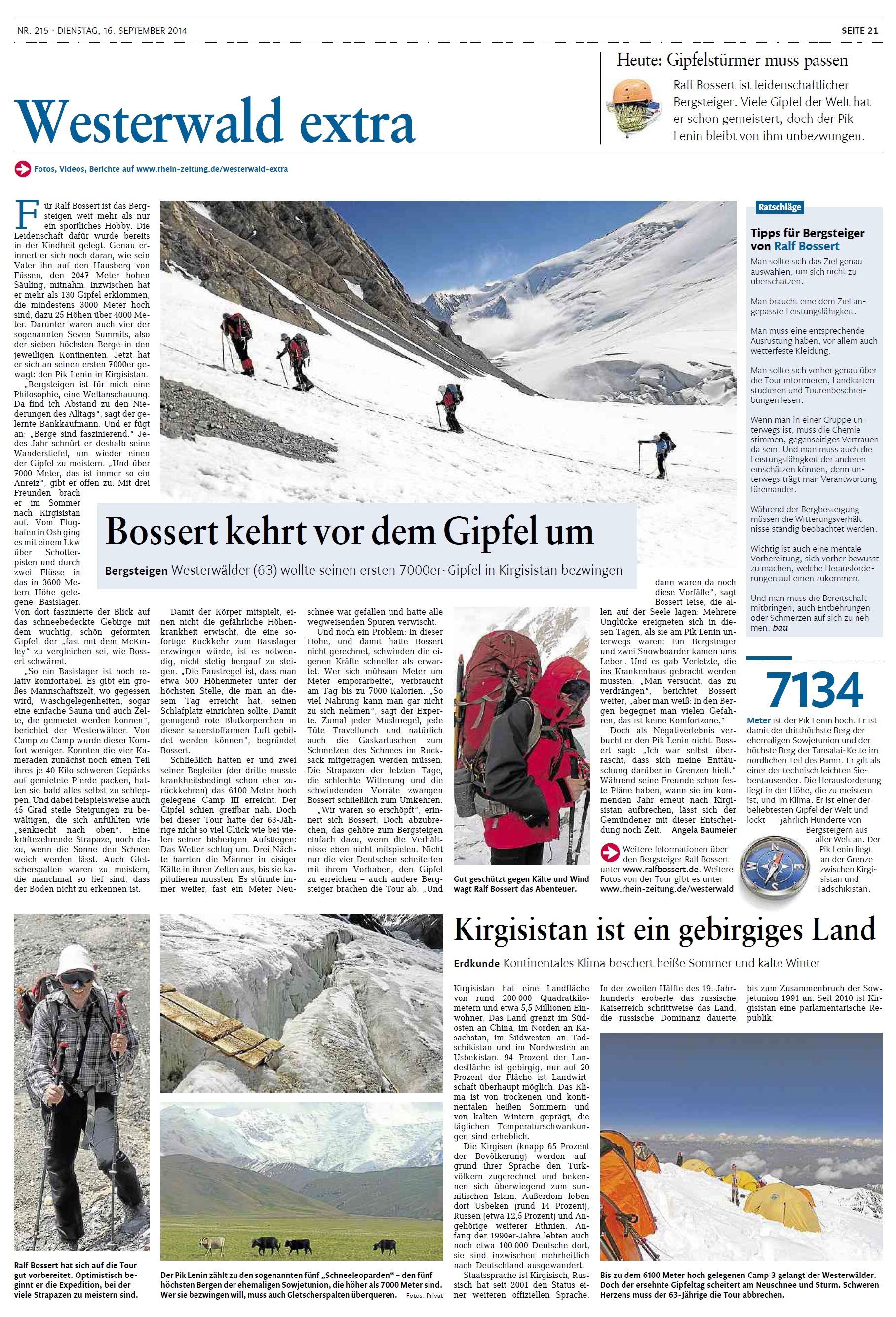 Rhein-Zeitung vom 16.09.2014